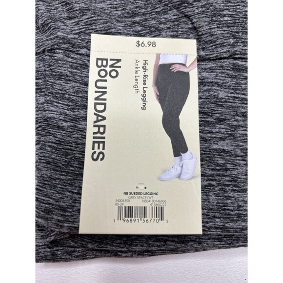 NWT No Boundaries Hi-rise Ankle Leggings S/M Gray Texture Soft Polyester Stretch - Picture 2 of 3